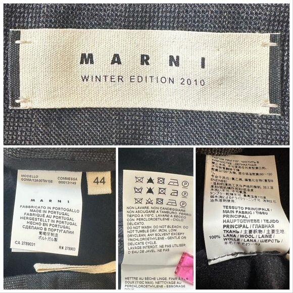 Marni Winter‎ Edition 2010 Gray Wool Pleated Skirt Size 44 Pockets - Picture 5 of 13